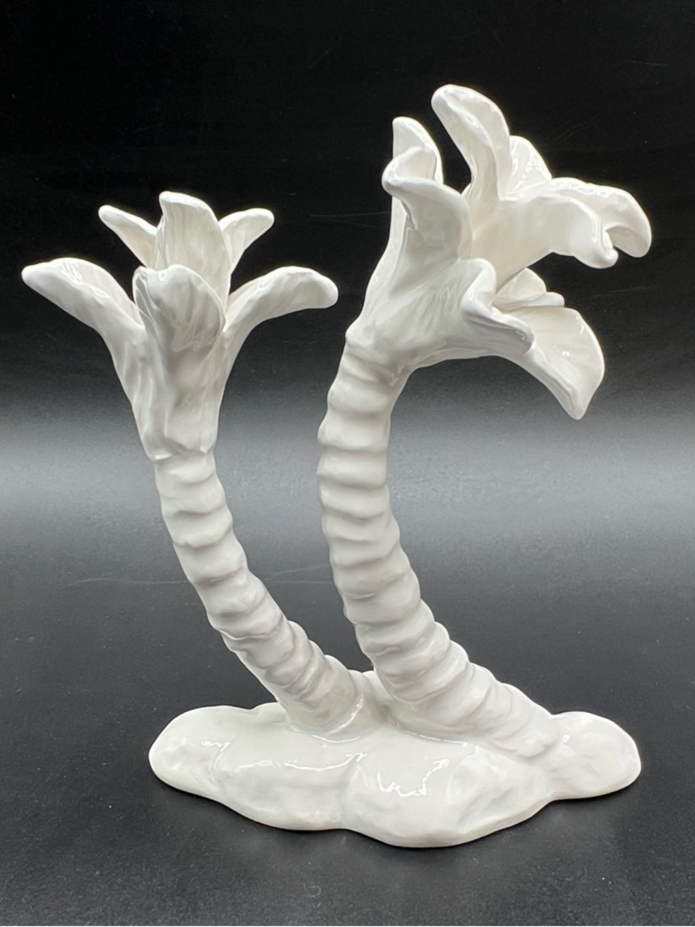 Vintage Fitz & Floyd Decorative White Ceramic Christmas Palm Trees Japan Holiday